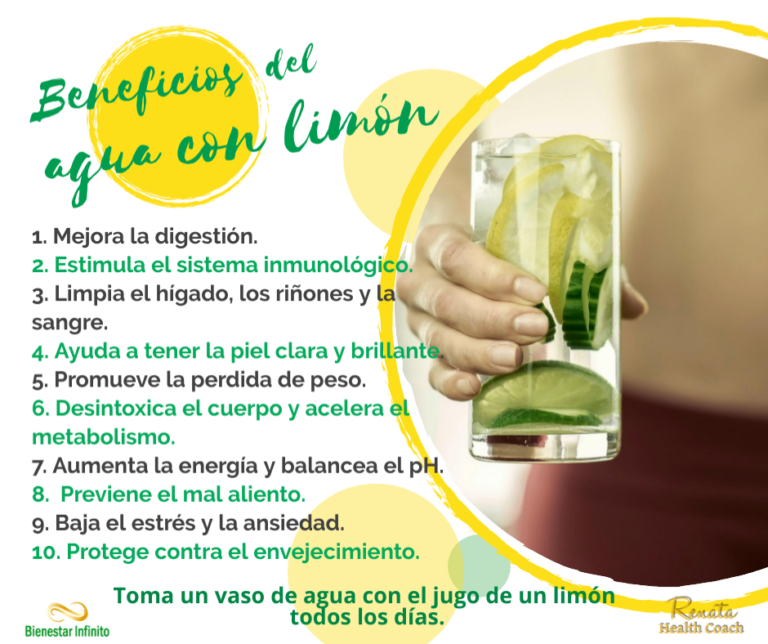 Beneficios del agua con limón Bienestar Infinito