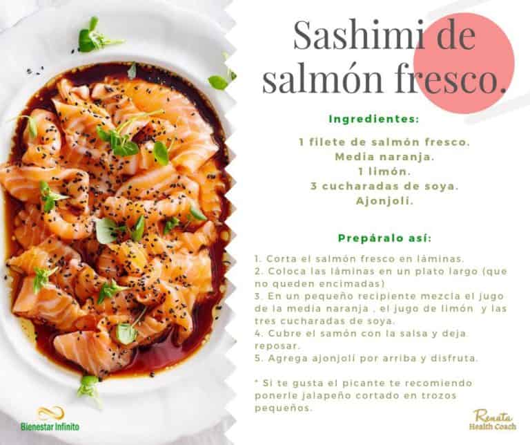 Sashimi de salmón fresco.